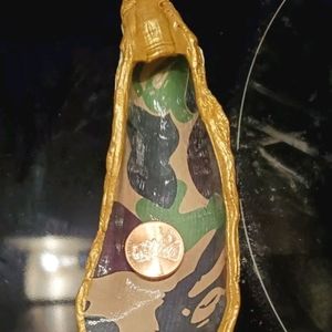 BAPE Origami Paper Decoupage Oyster Shell Trinket Dish Handmade Green 1st Camo